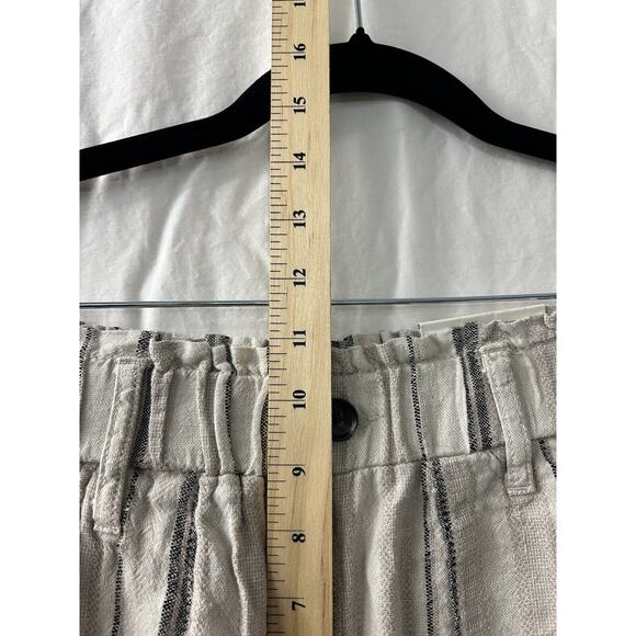 SO Womens Size M Striped Linen & Rayon Wide Leg Elastic Waist Beach Pants Boho - Picture 6 of 15